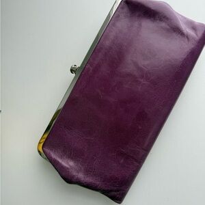 Purple Leather Clutch